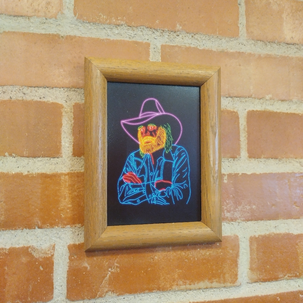 Neon Johnny Paycheck Outlaw Country Music Framed Art Print By Neon Nicho
